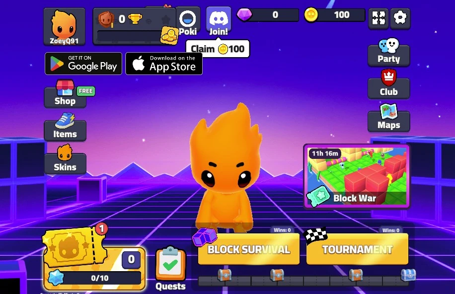 Screenshot of Rumble Rush available on the Drift Boss arcade hub catalog